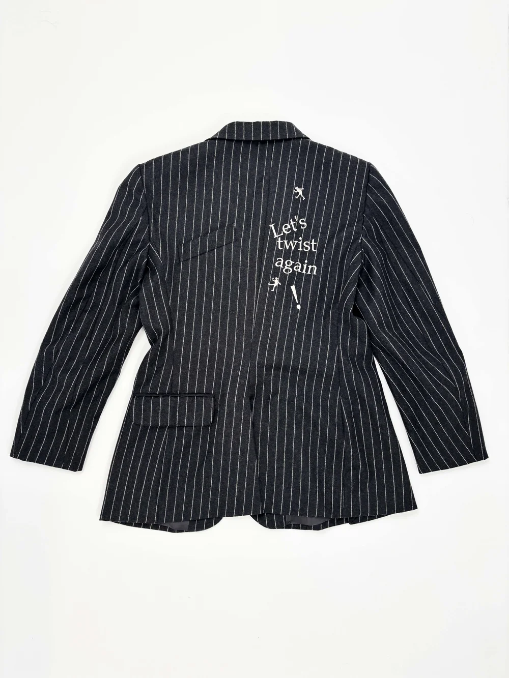 Moschino 90s twisted pinstriped skirt suit — JAMES VELORIA