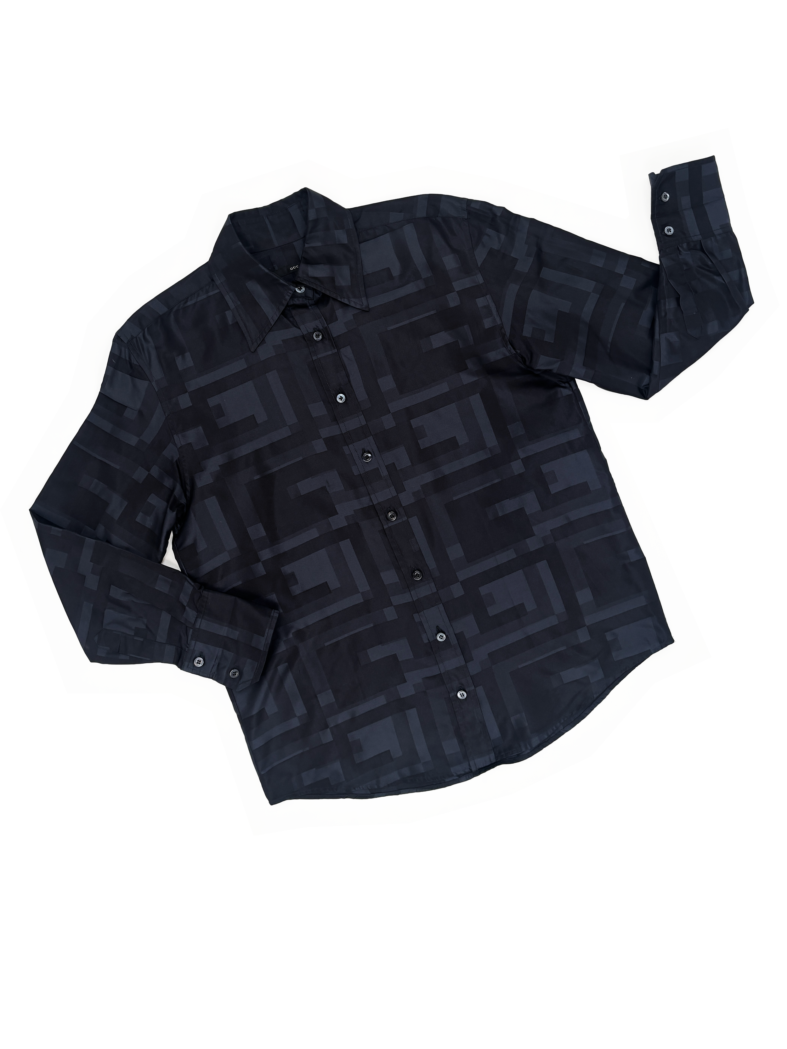 Gucci 1998 geometric pattern silk shirt