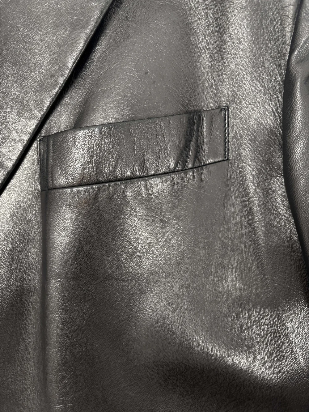 Gianni Versace 90s black leather blazer — JAMES VELORIA