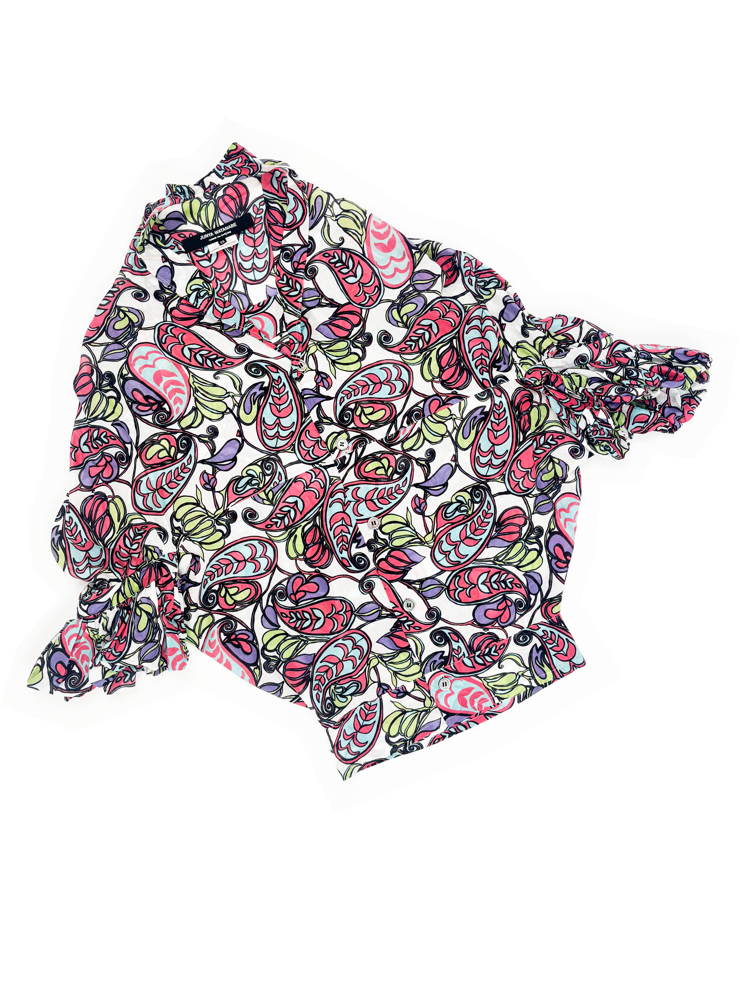 Junya Watanabe S/S 2009 floral ruffle sleeve shirt