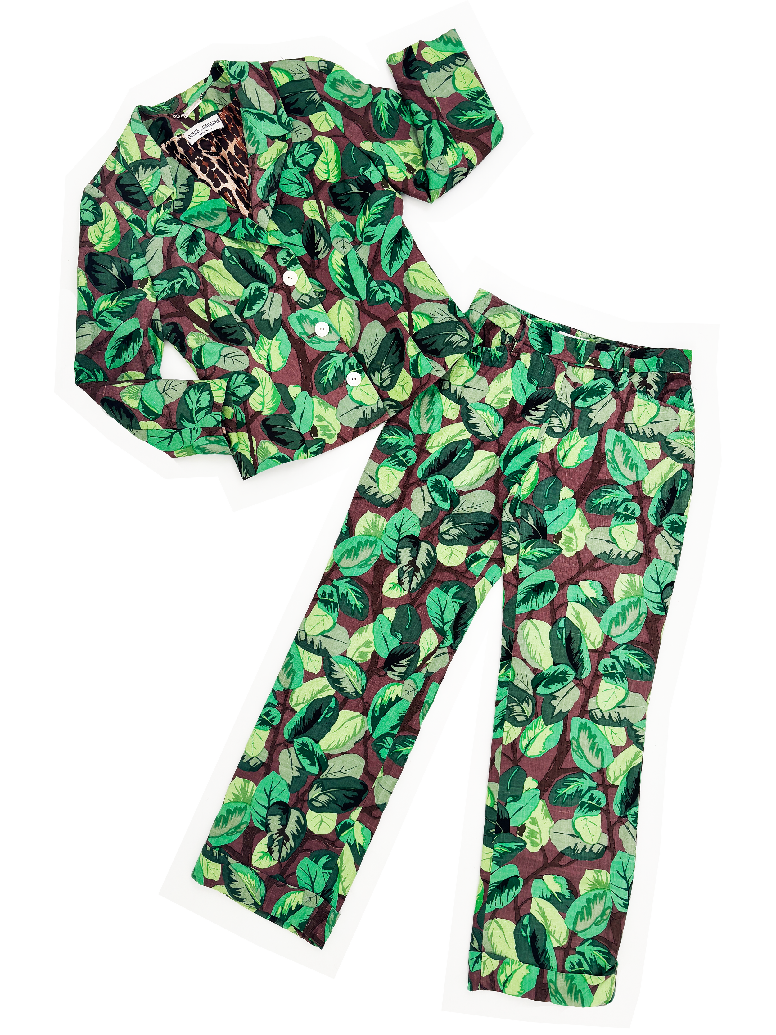 Dolce & Gabbana S/S 1997 leaf print suit