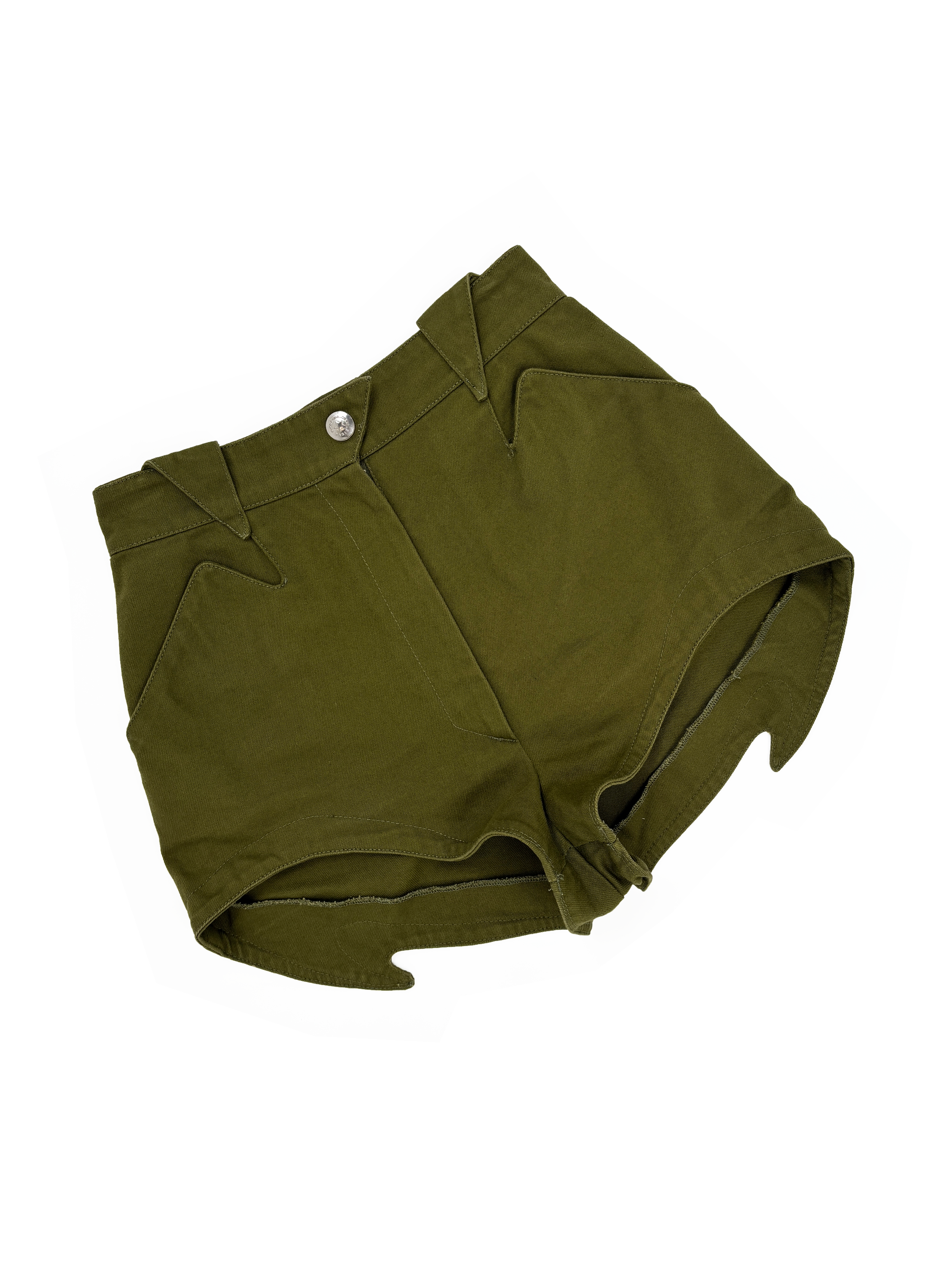 thierry-mugler-olive-green-mini-shorts-short-cutout-angular-hem-vintage-90s-1990s-france-paris.png