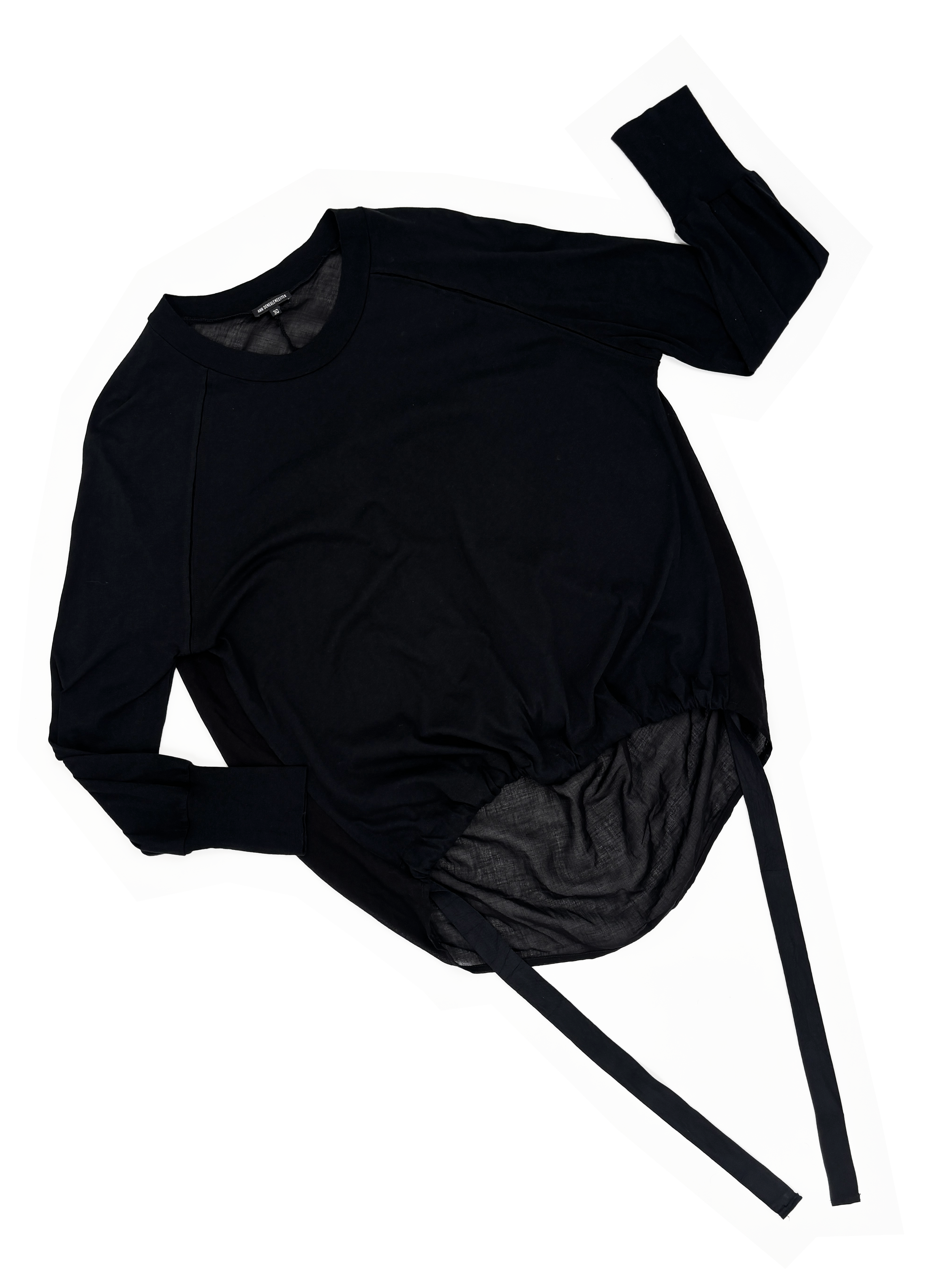 ann-demeulemeester-black-drawstring-bubble-top-shirt-black-sheer-mixed-material-vintage.png