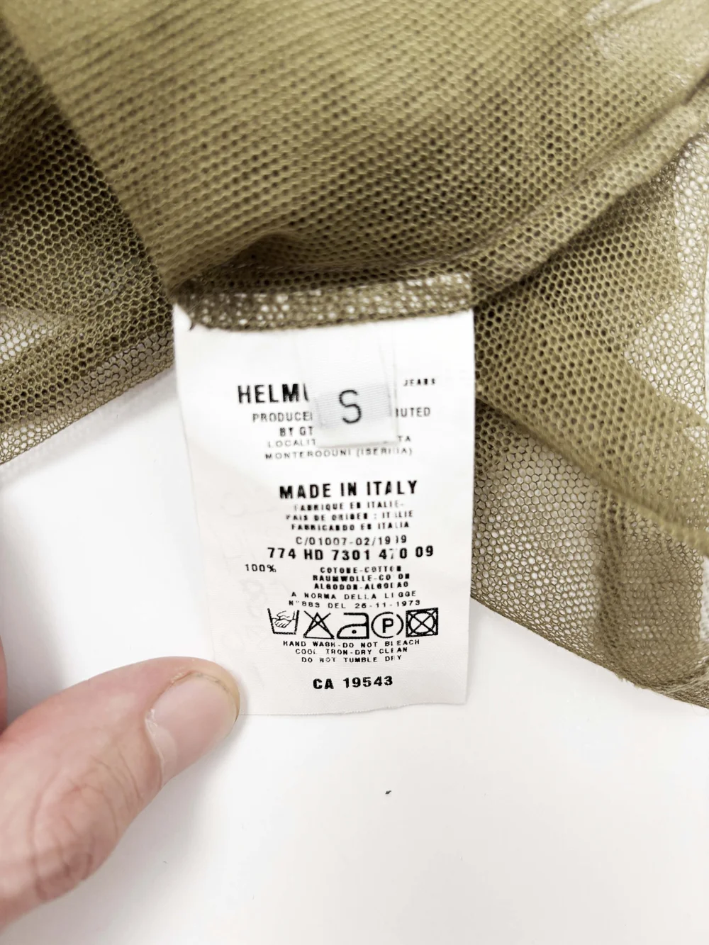 Helmut Lang 1999 fishnet hooded top — JAMES VELORIA