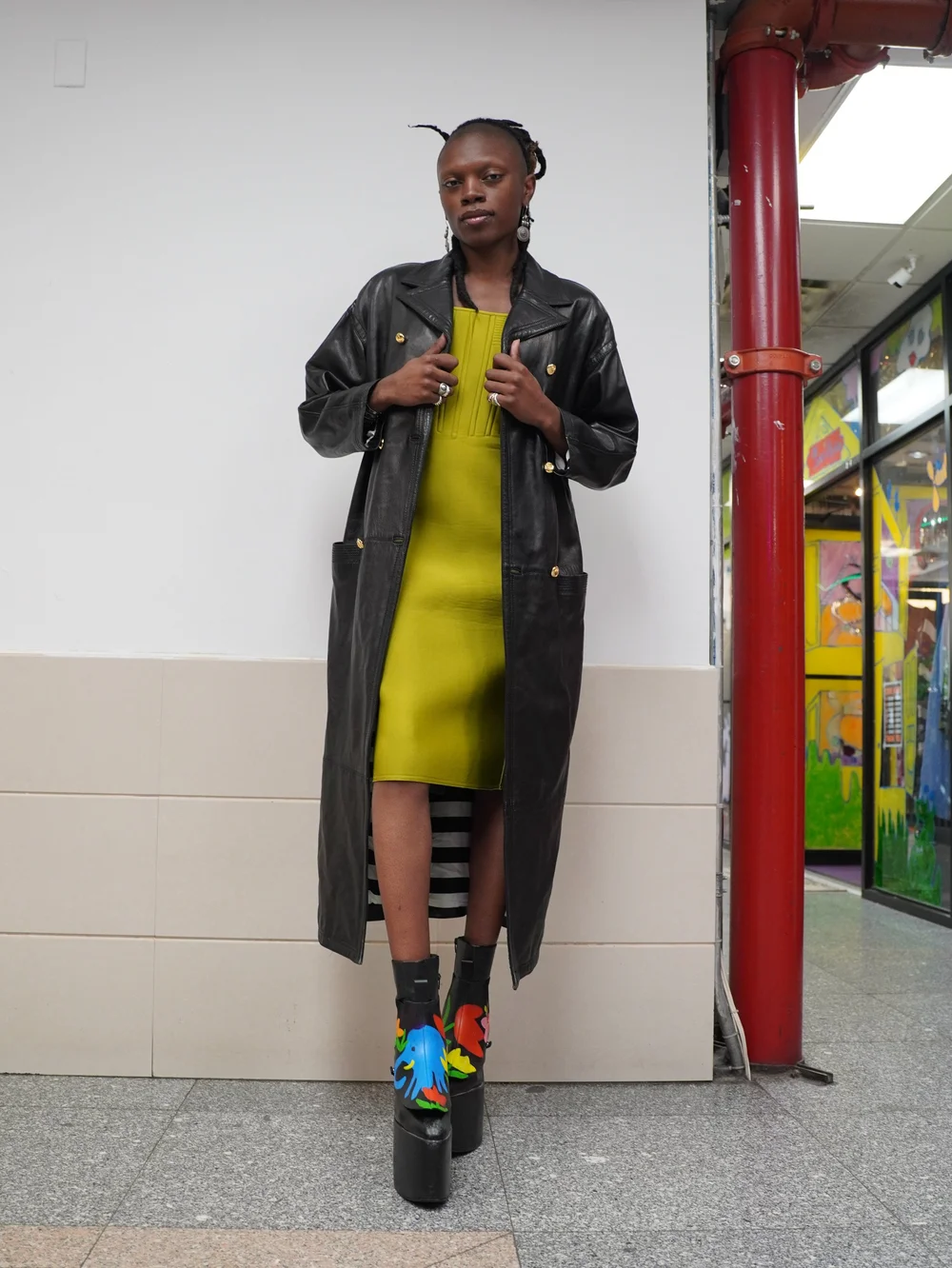 Istante Versace 1990s leather trench coat — JAMES VELORIA