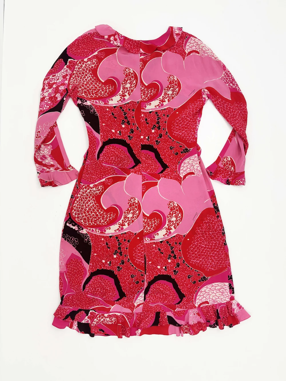 gucci pink floral dress GUCCI Floral print pink silk crpe de chine Dress 38 IT / XS Brand New  RRP$6840