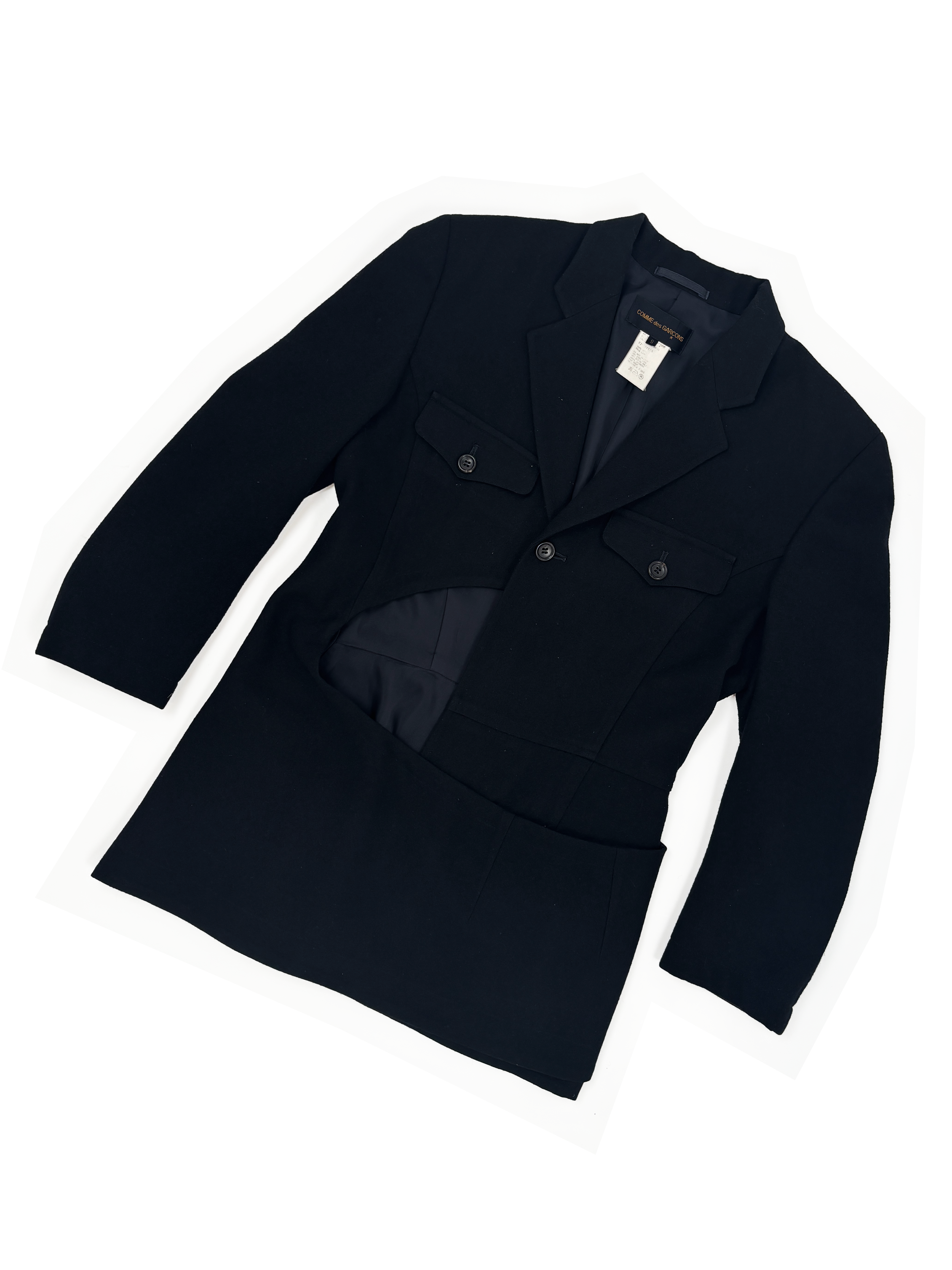 Comme des Garcons 80s cutout wrap jacket