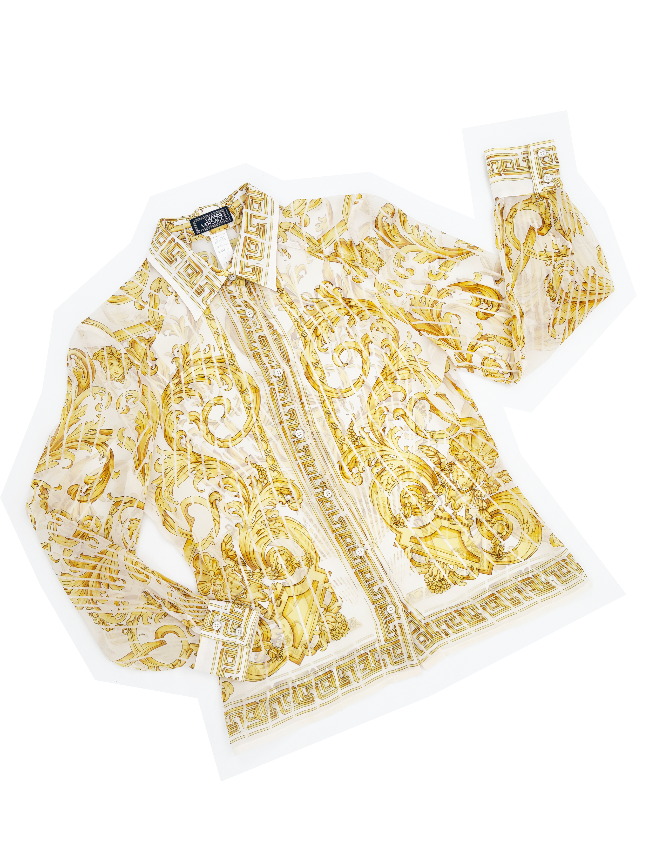 Gianni Versace baroque print silk shirt
