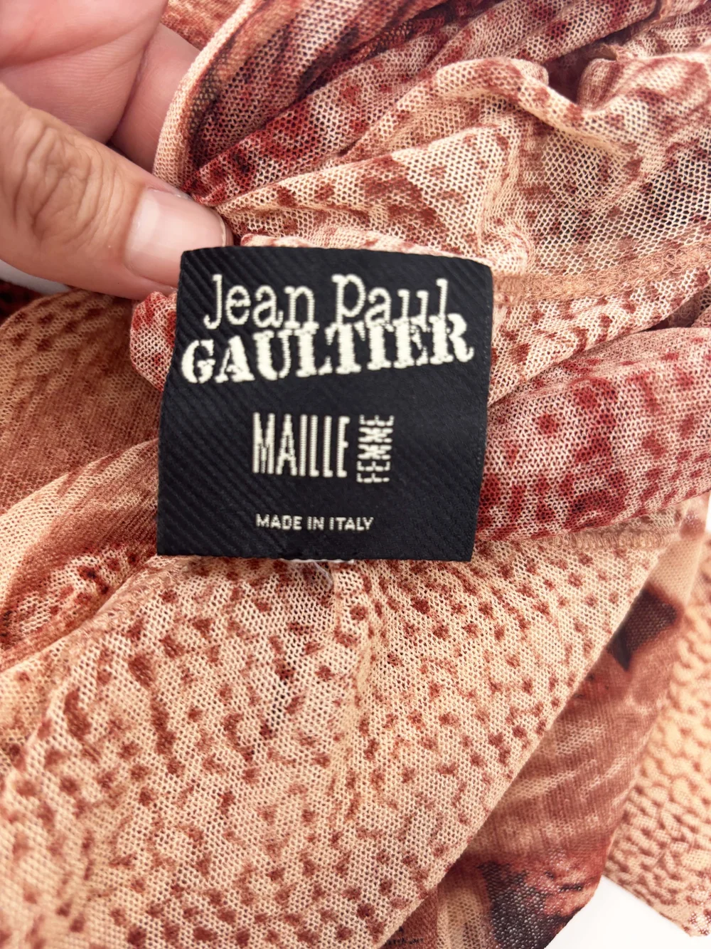 Jean Paul Gaultier F/W 2004 trompe l'oeil print mesh top — JAMES