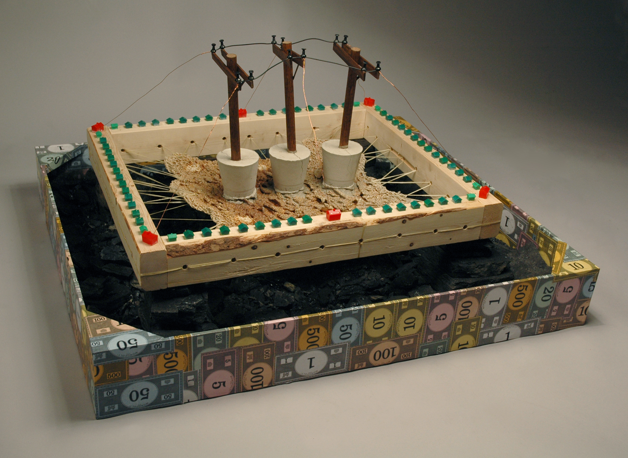 3. Assignment: Mixed Media Sculpture Media: Wood, wire, paper, rawhide, coal, plastic hous