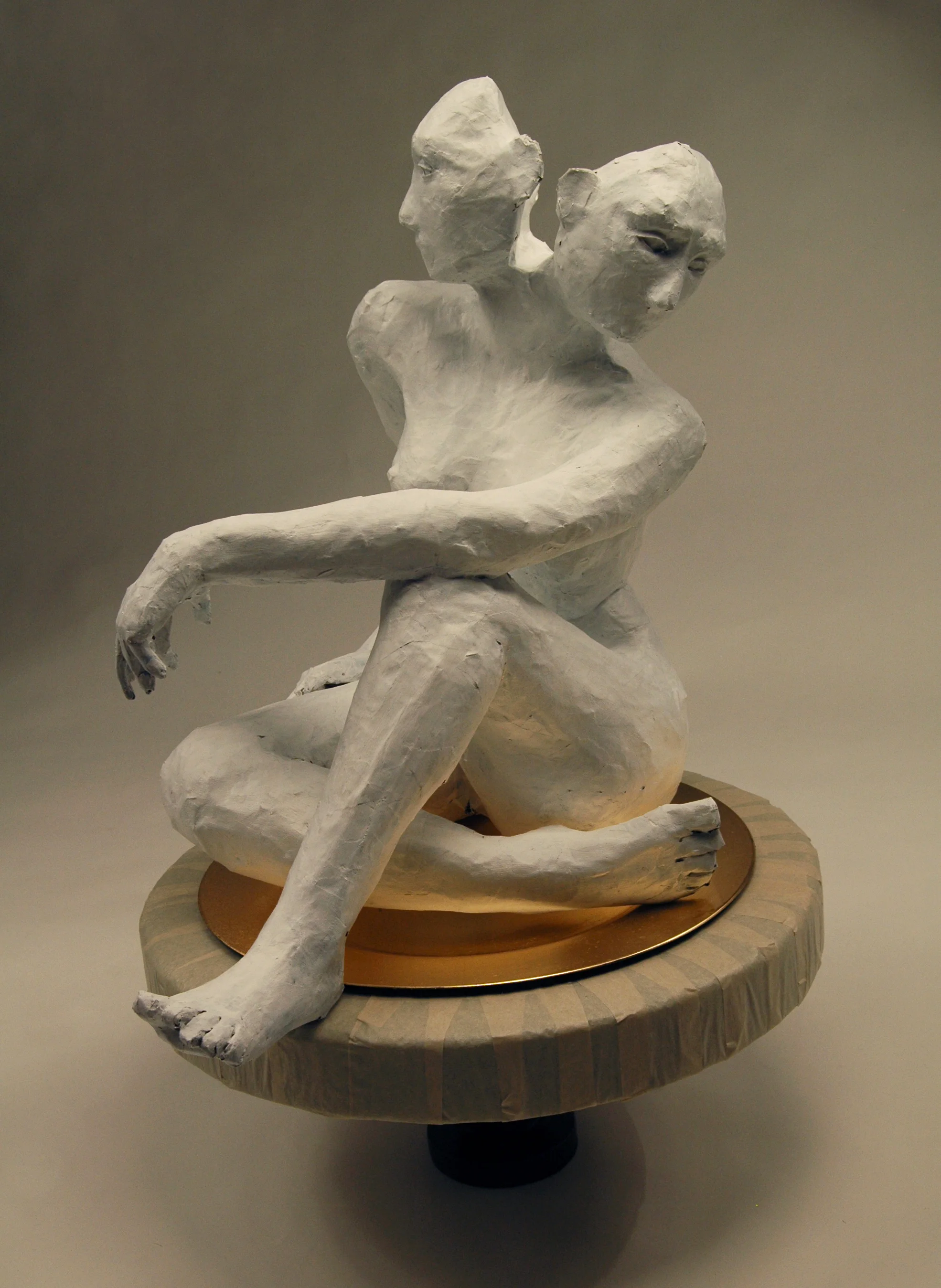 4. Assignment: Figure + Gesture Media: wire, paper, tape, wood, found plate Dimensions: 29"h x 22"w x 17"d