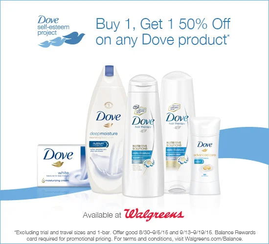 Save on Dove at Walgreens
