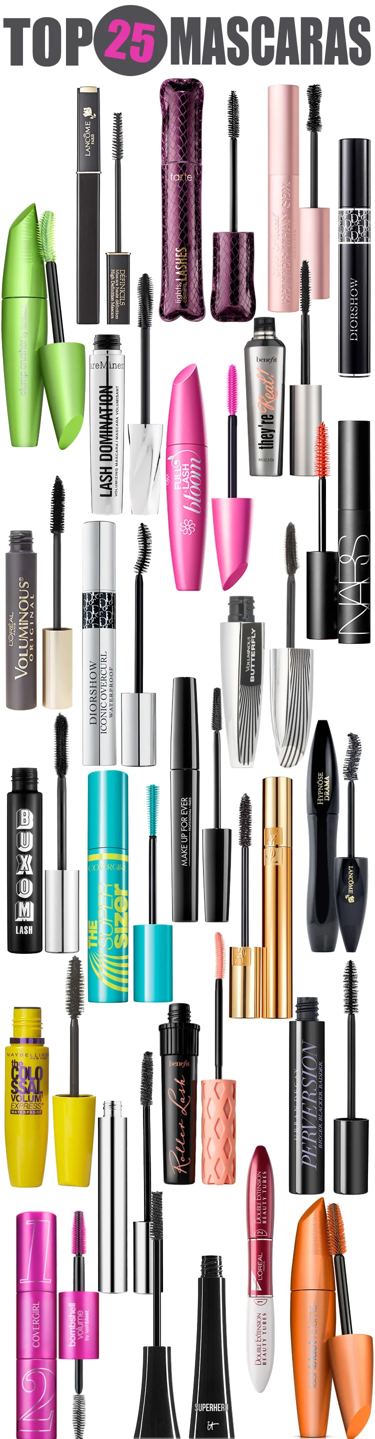 Top 25 Mascaras — From drugstore mascara to department store mascara, this list has the top mascaras to keep in your makeup bag!