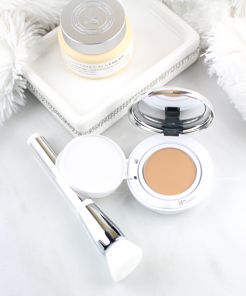 IT Cosmetics Confidence in a Compact Solid Serum Foundation.
