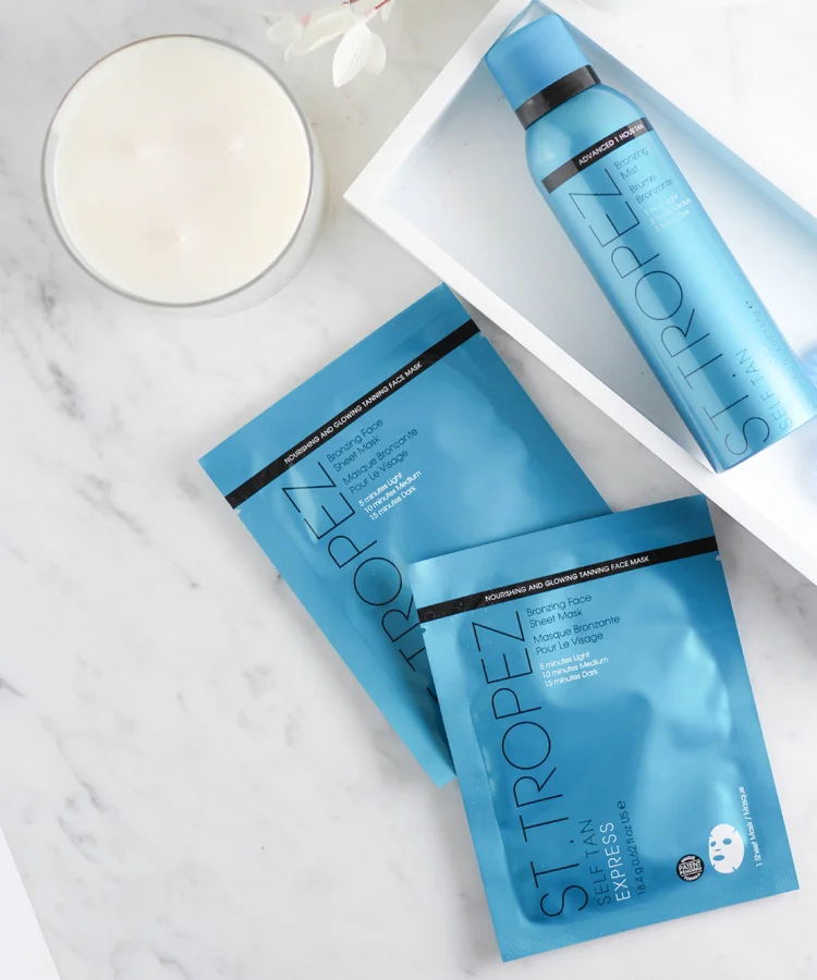 Quick + Easy: St. Tropez Self Tan Express Bronzing Face Sheet Mask.