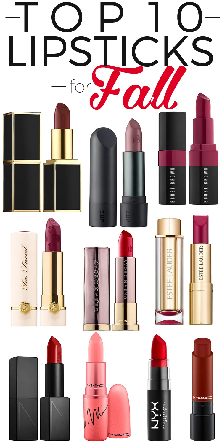 Top 10 Lipsticks for Fall&nbsp;