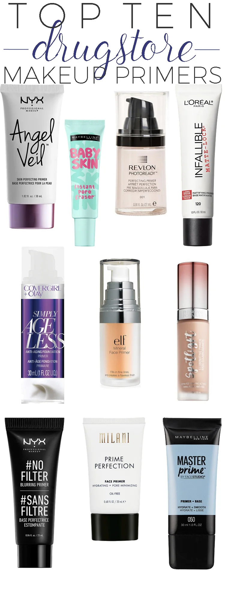 Top 10 Drugstore Makeup Primers.