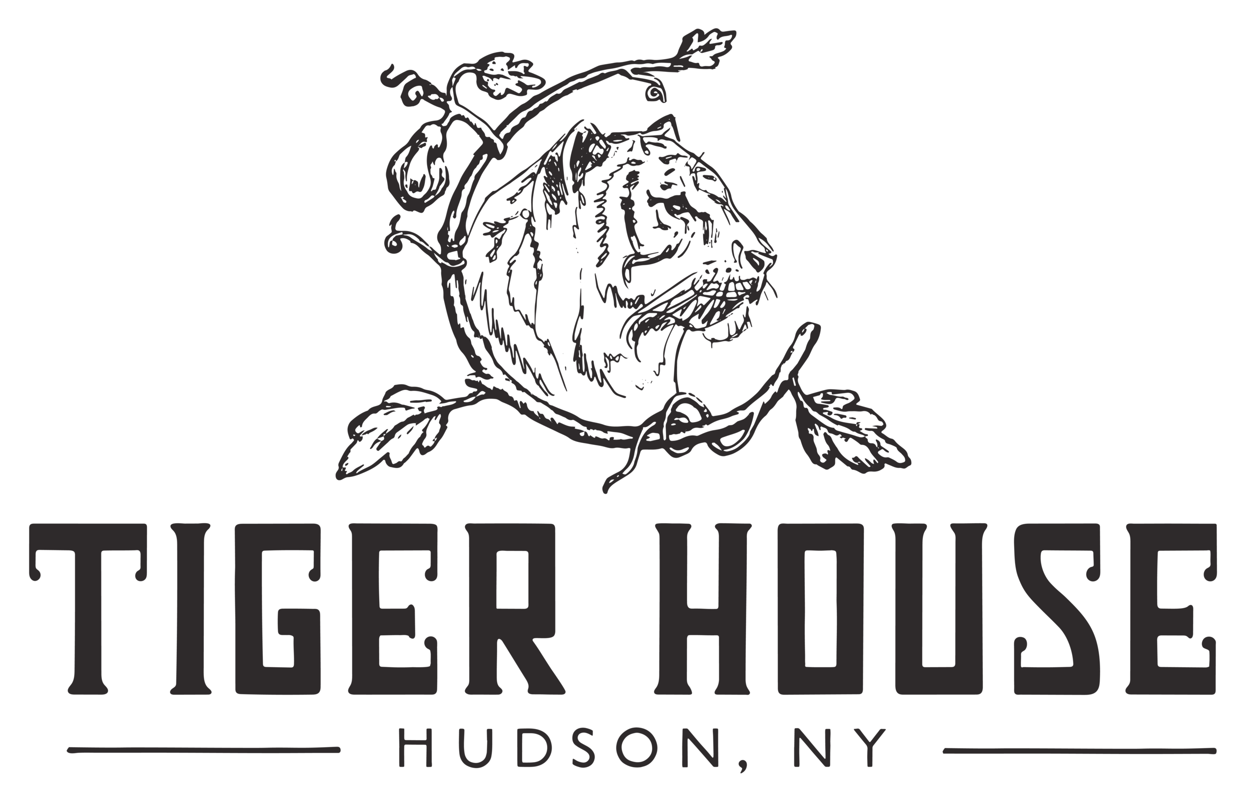 Tiger House - Secondary logo (rgb:web) - Horizontal - B&W - Transparent background.png