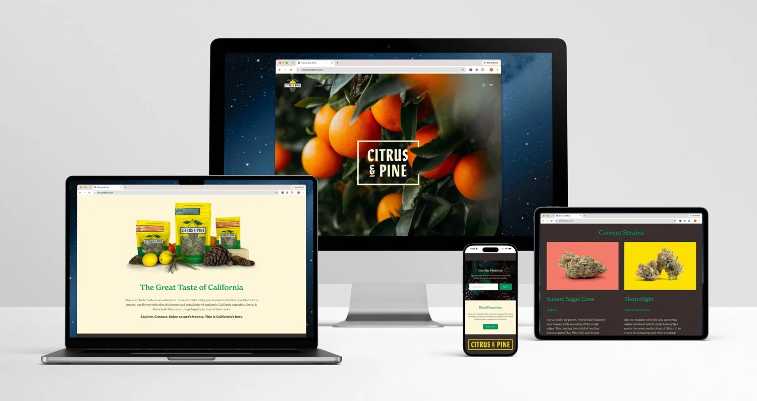 Multi device view of the citrusandpine.com website
