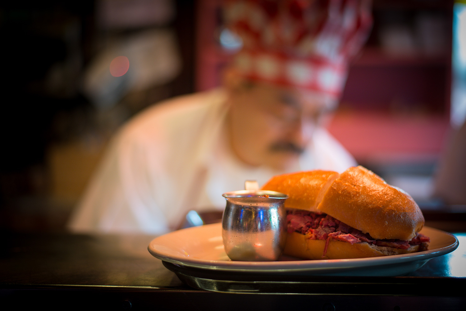 Want lettuce or tomato on your sandwich? That's extra because we actually want you to taste the meat we carve in front of your eyes, plain is the original San Francisco Hof Brau way. Our cooks arrive at 6am every day to prepare hot ready to eat meats for you. 