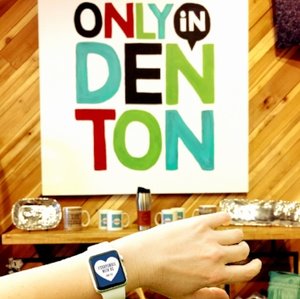only in denton sign in a store