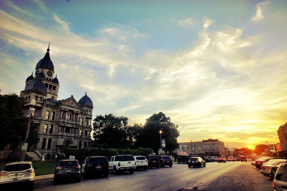 a picture of the downtown denton courthouse
