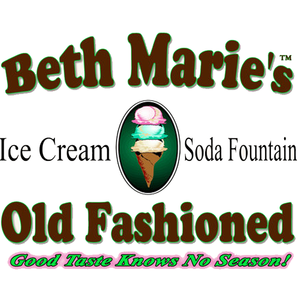 beth marie's ice cream logo '' beth marie's ice cream and soda fountain"