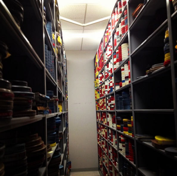 Rooms and shelves full of AL football archives.