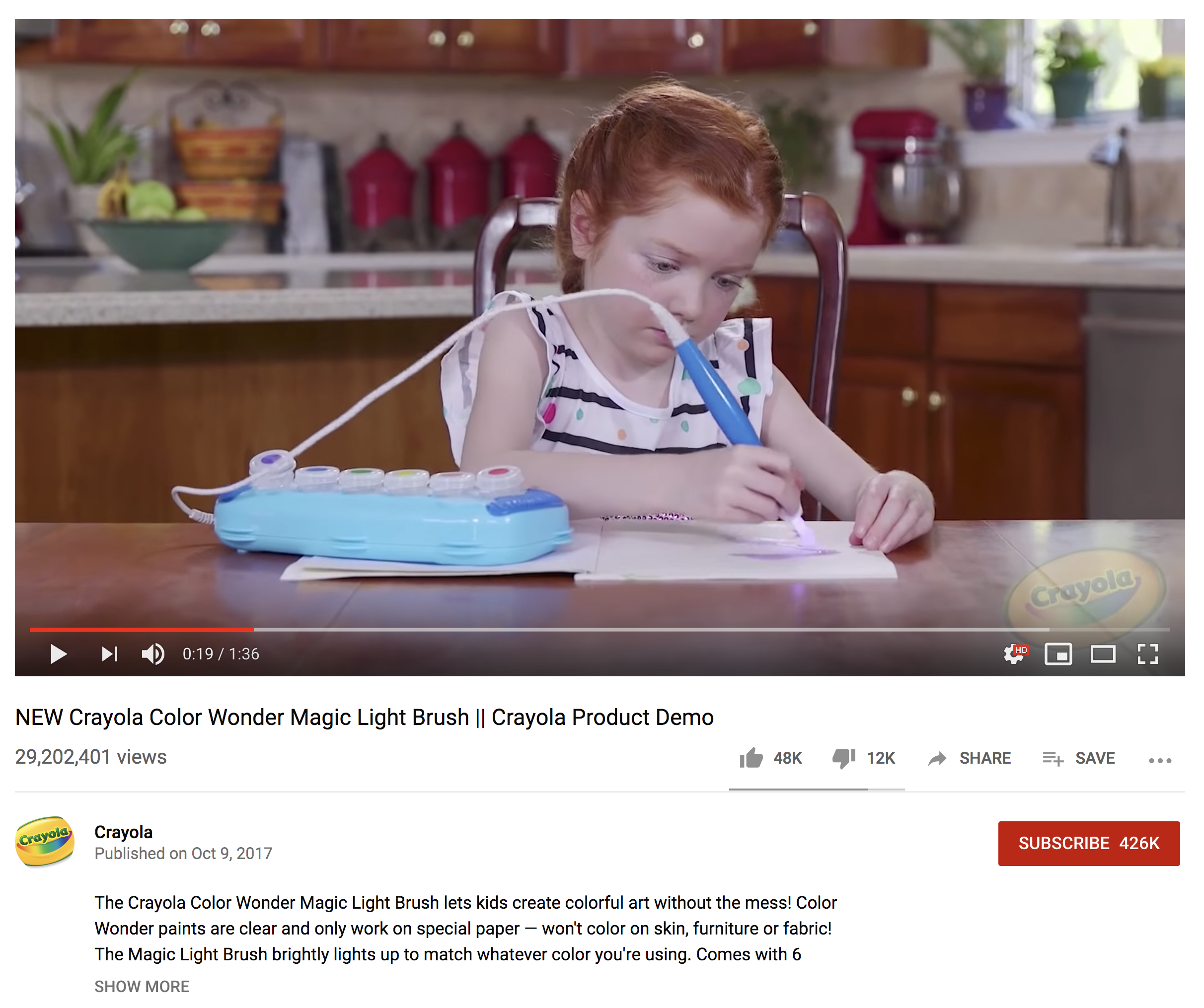 A video we produced for Crayola’s “Magic Light Brush” has eclipsed more than 29 million views without ANY paid advertising behind it. While this result may not be typical - if you build a loyal following, and apply strategy to distribution, they WILL find and your content.