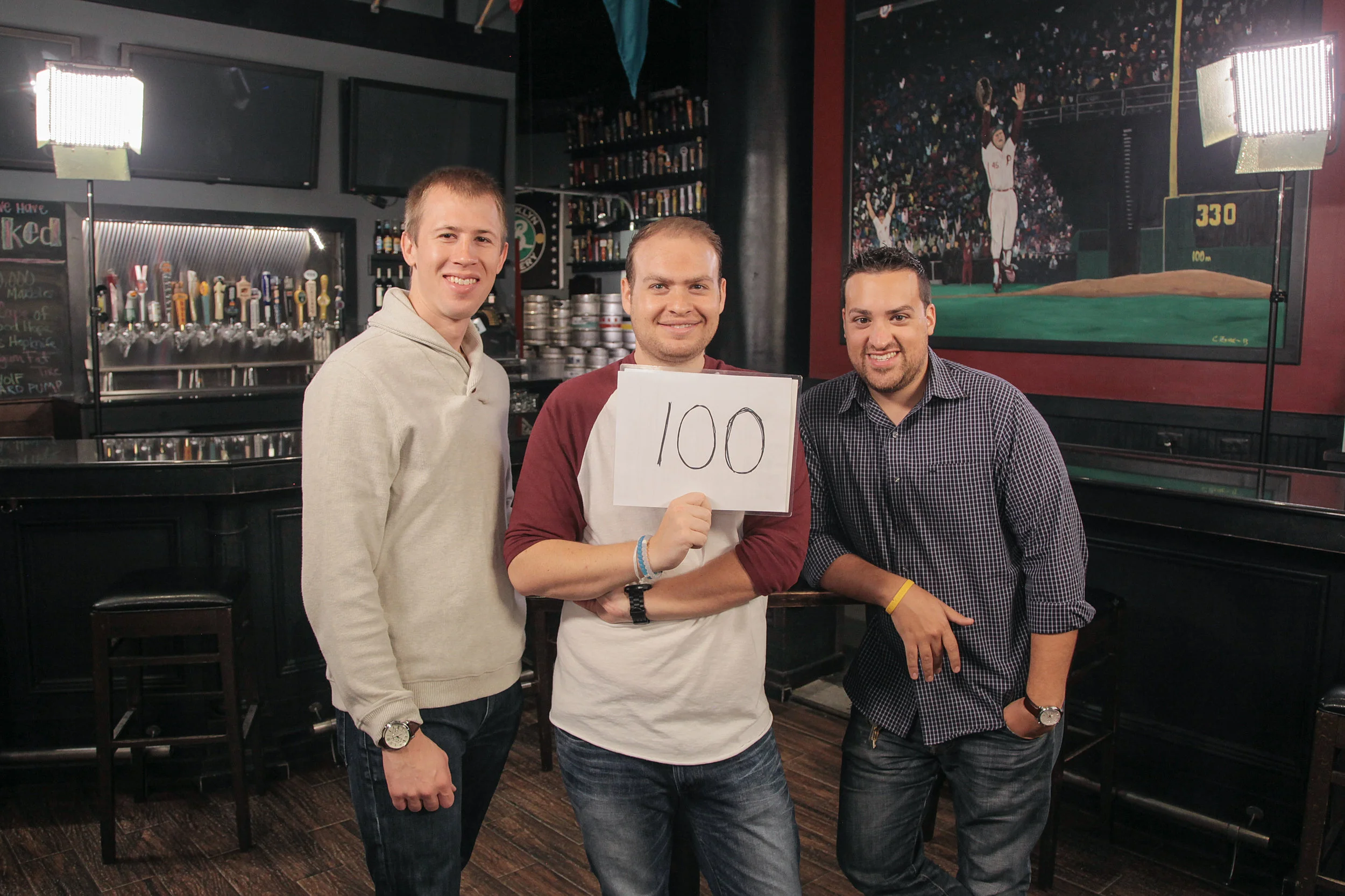 Among our team’s many accomplishments included producing 100 television episodes across five years, for Temple University Athletics and Phillies Nation. We celebrated the century mark in 2015 with our friend, turned colleague, turned client, Rudy Mezzy.