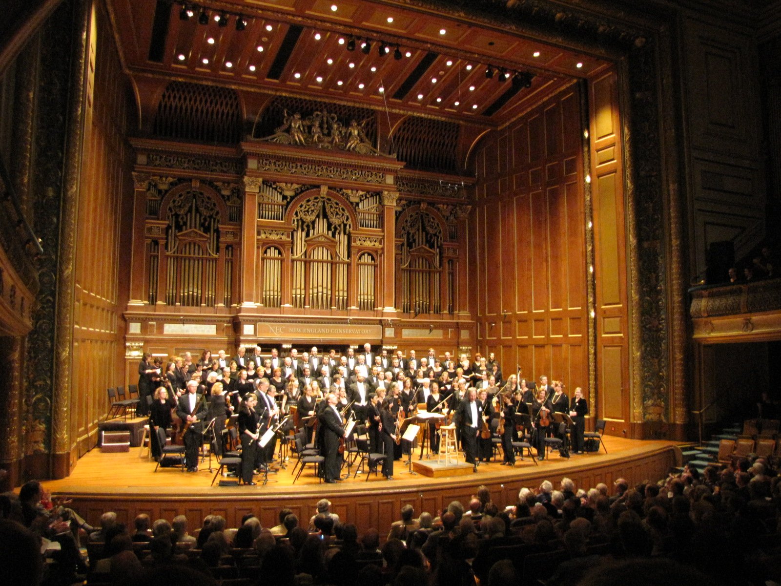 Photo of The Boston Cecilia performing at New England Conservatory's Jordan Hall in 2014