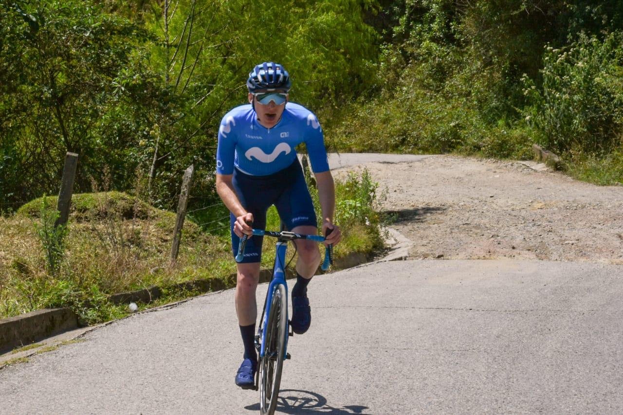 Matteo Jorgenson hitting the hills at a training camp in Colombia