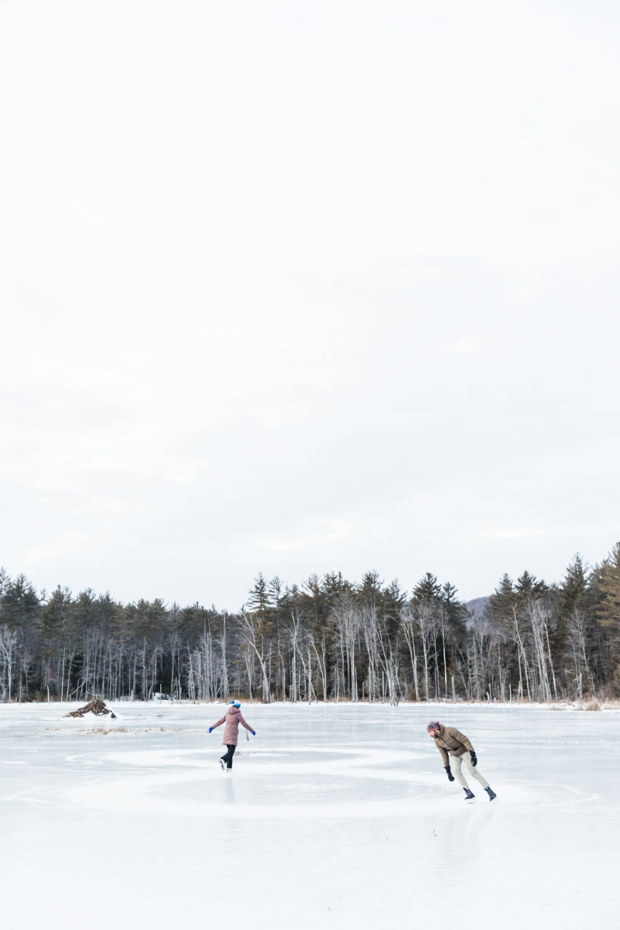 Ice skating. Hiram, Maine.