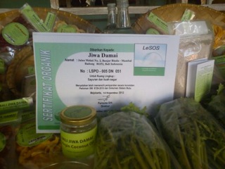 Jiwa Damai Organic certificate