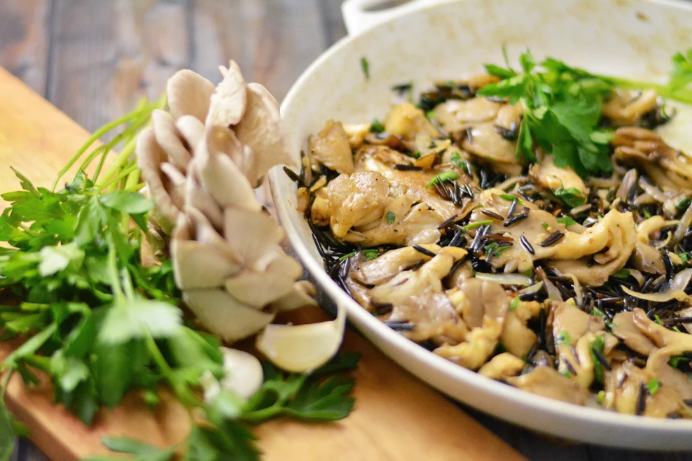 Wild rice and Oyster Mushroom recipe