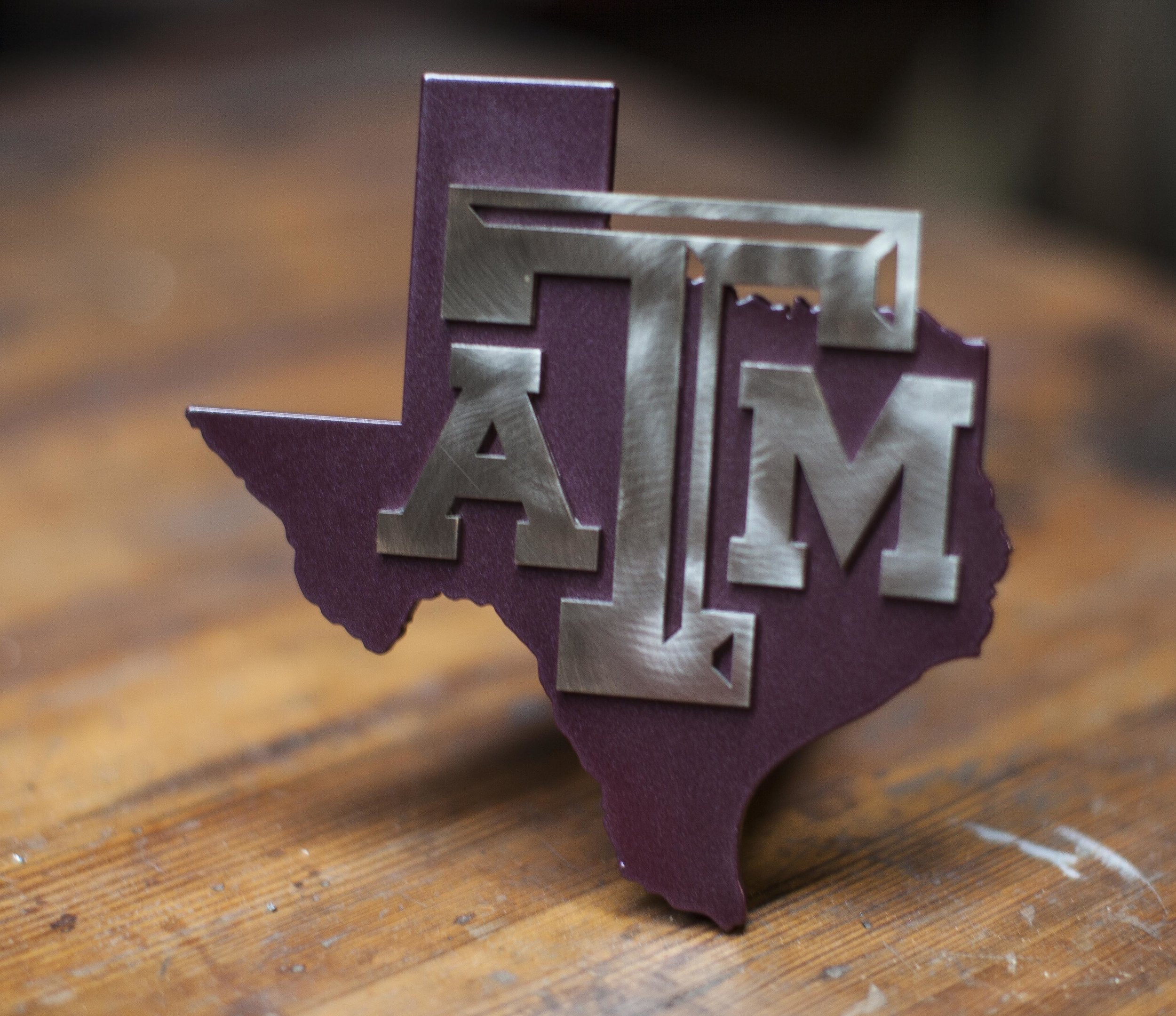 Texas A&M University Aggies Black with Chrome “ATM” State Shape Emblem NCAA College Sports Trailer Hitch Cover Fits 2 Inch Auto Car Truck Receiver
