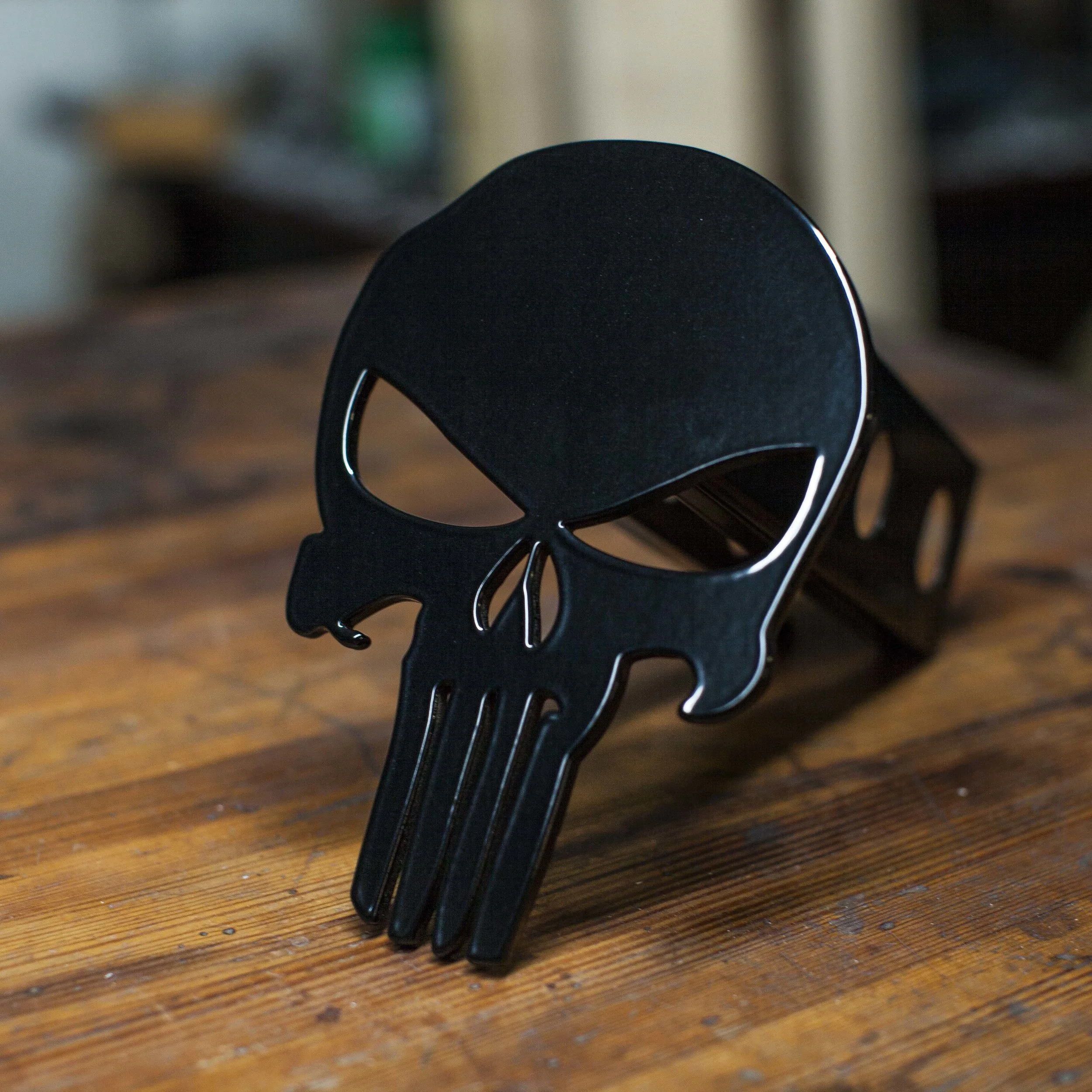 Punisher Trailer Hitch Cover - Thin OD Green Line - Kempter Kustoms