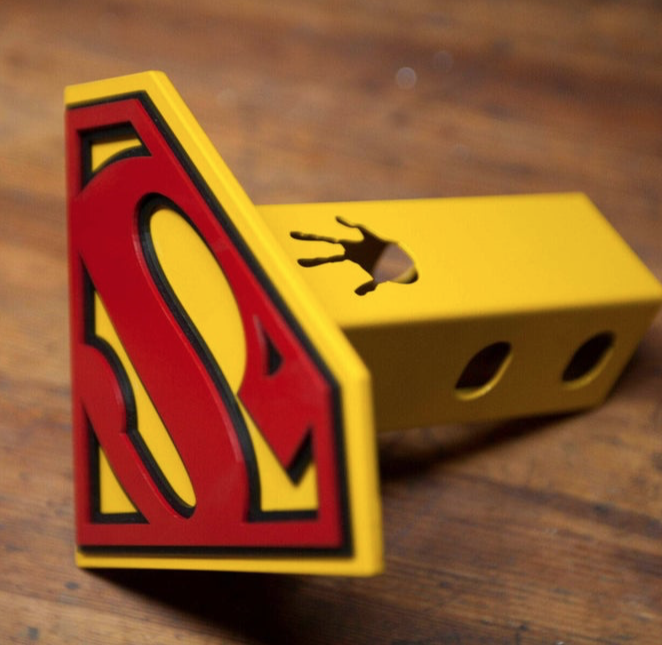 All Metal Red Hitch Cover 3D Superman
