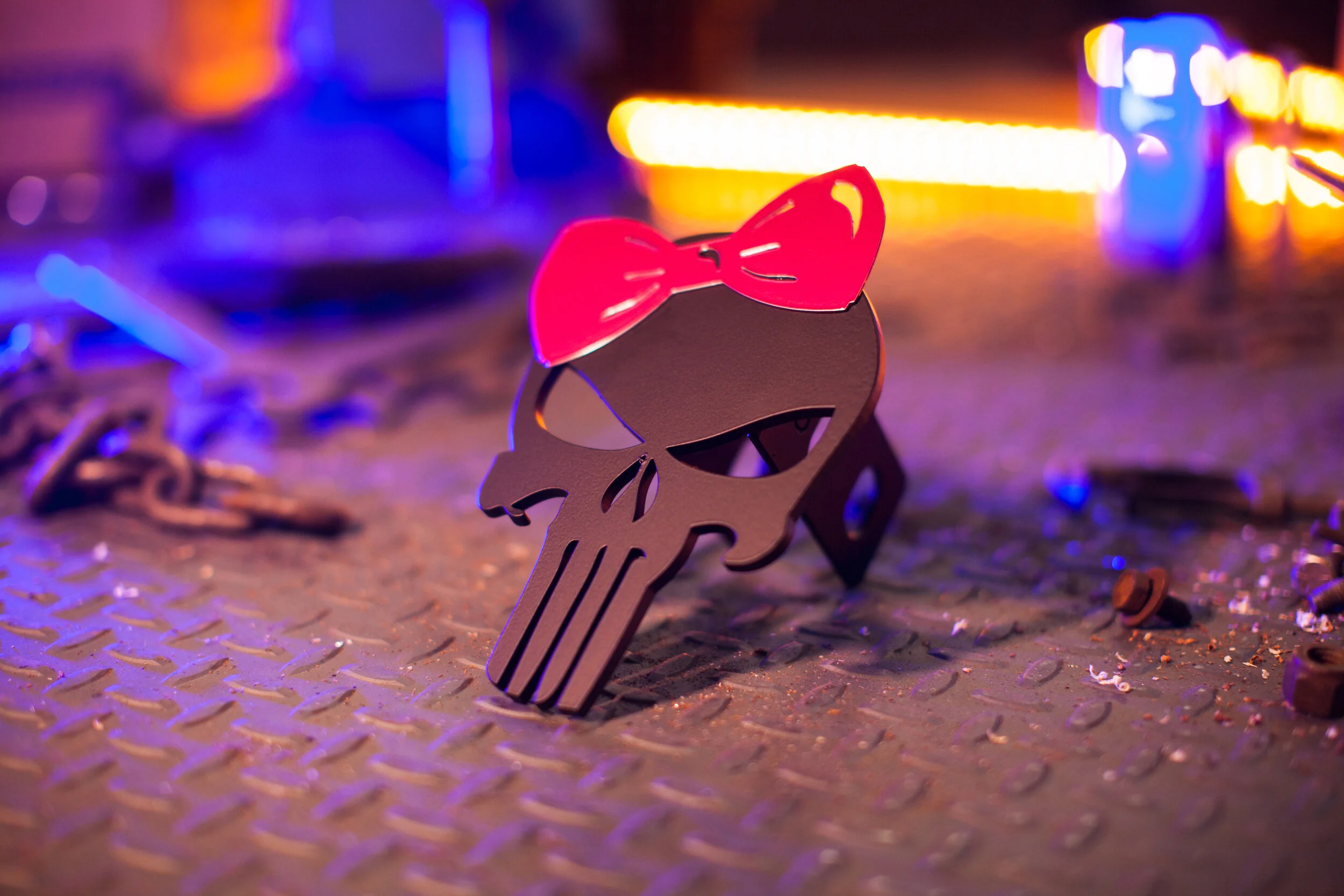Punisher - Pink Bow - Trailer Hitch Cover