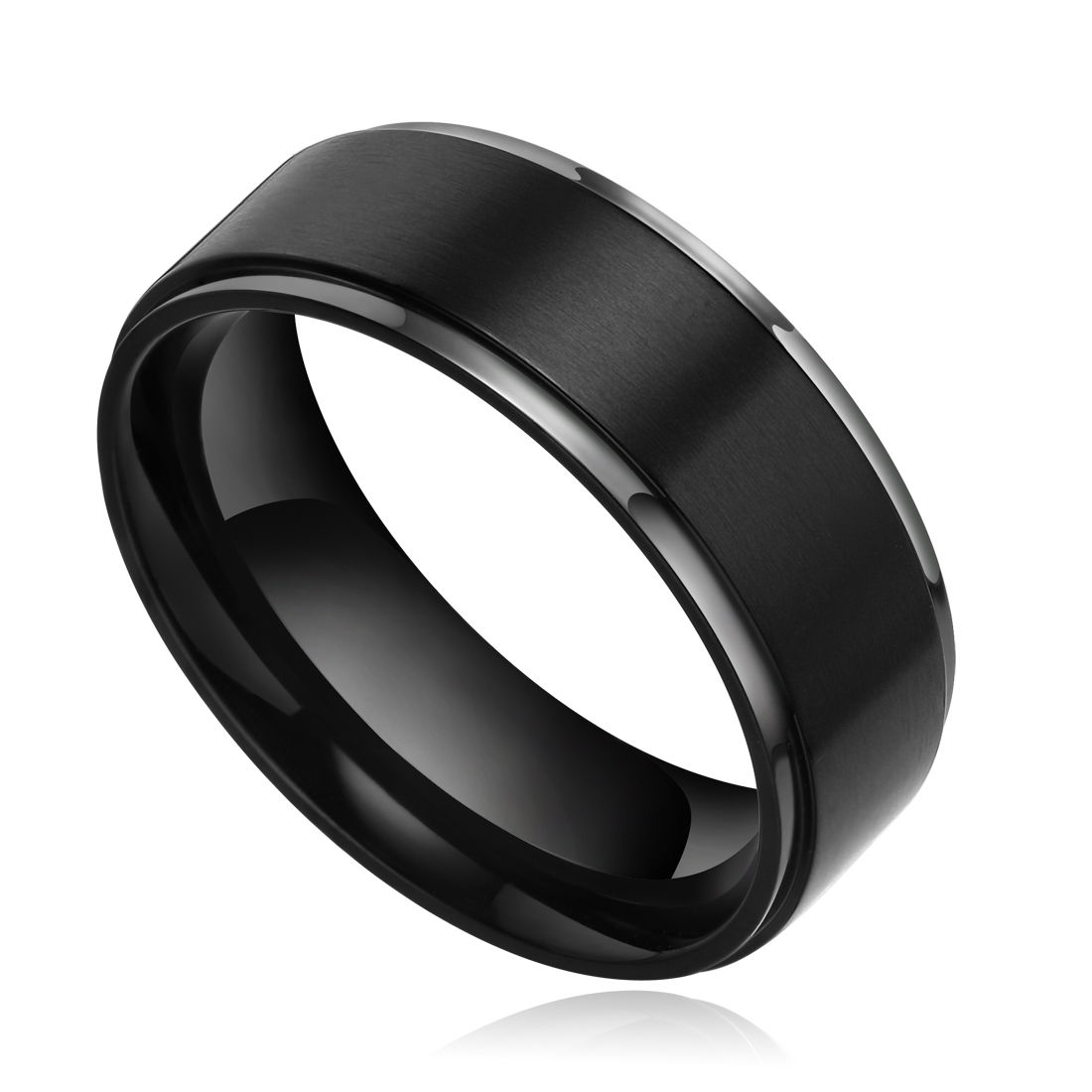 Black Step Tungsten Ring by Arek B — JKCRings.com Unique Mens Wedding Rings