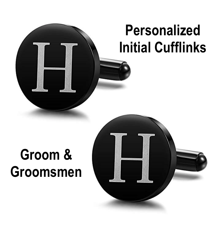 Personalized Initial Cufflinks (Black)