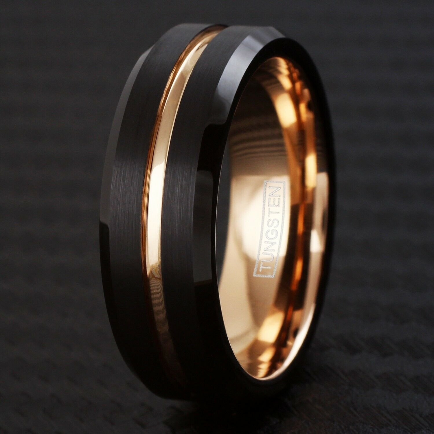 RGIB Black Gold Tungsten Ring — JKCRings.com Unique Mens Wedding Rings