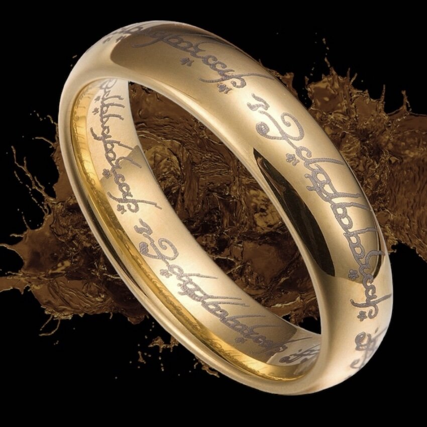 Lord of the Rings Gold Tungsten Ring