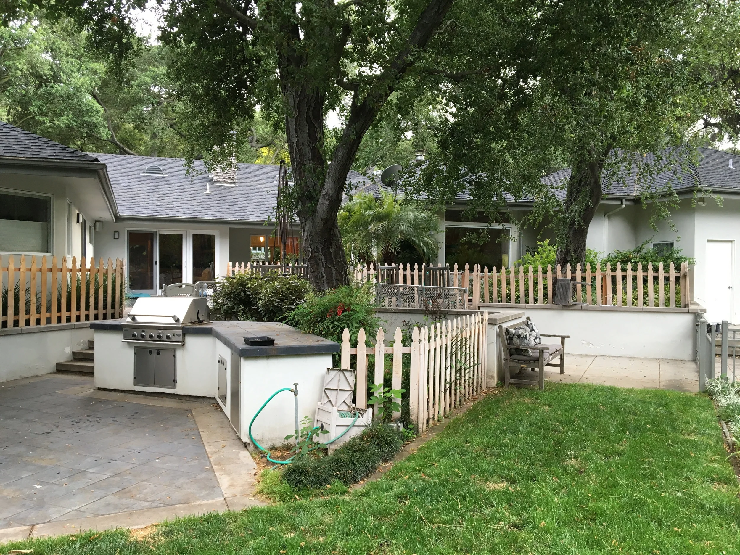"Before" image of the existing back of the house.
