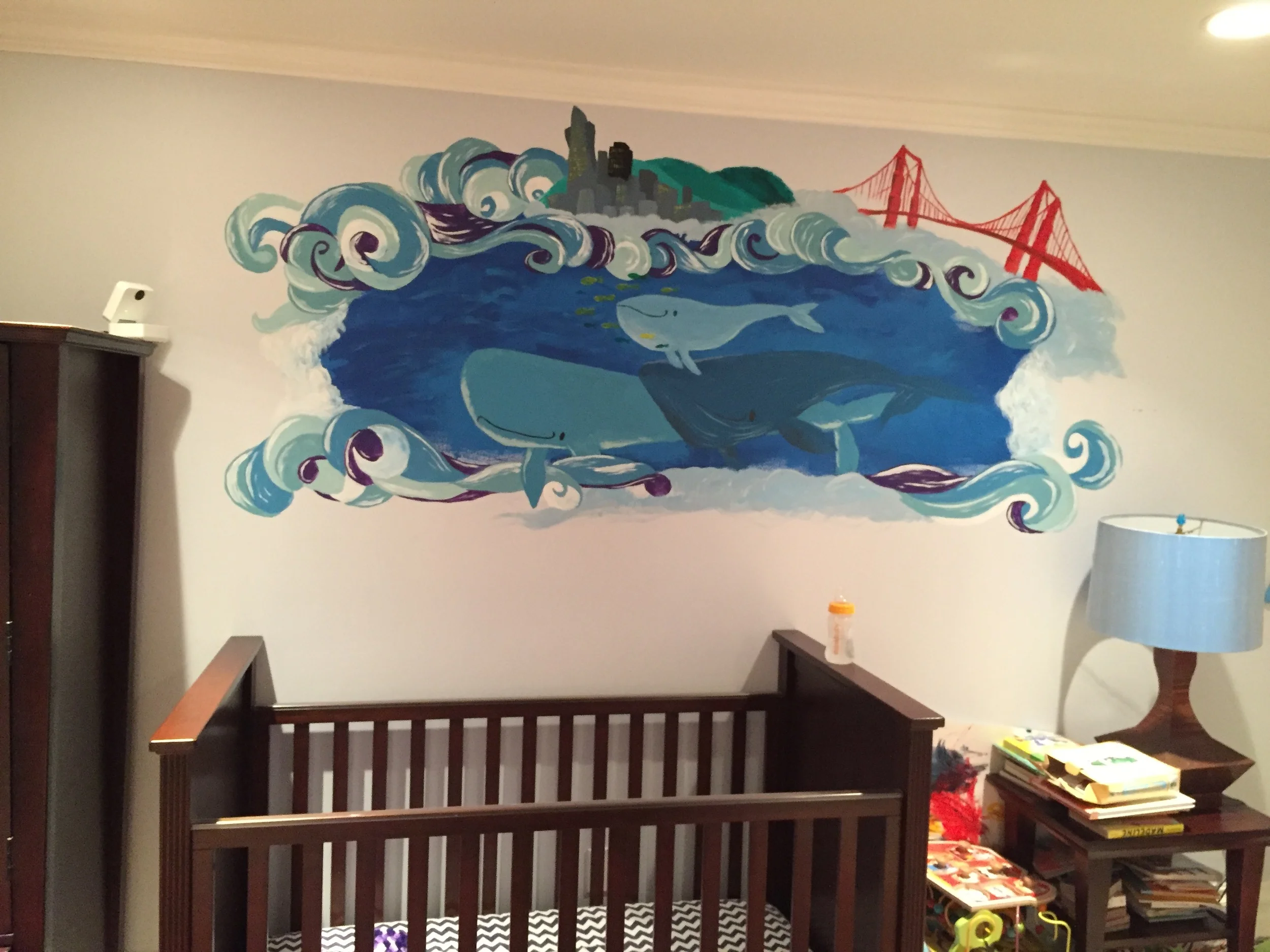  Head on view of the mural. 