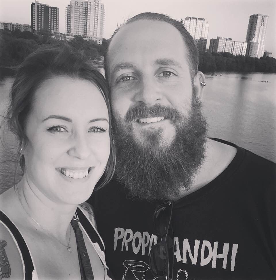 Waiting for the bat migration at the Congress Bridge in Austin. 