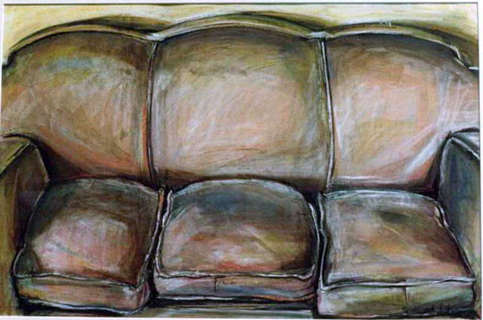 Sofa (Nude) , 1986, gouache on paper