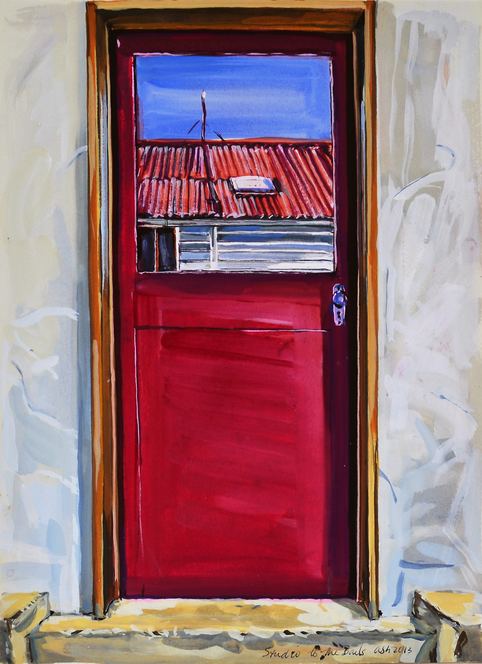 Studio Door (to Bails) , 2013, Guache on Paper