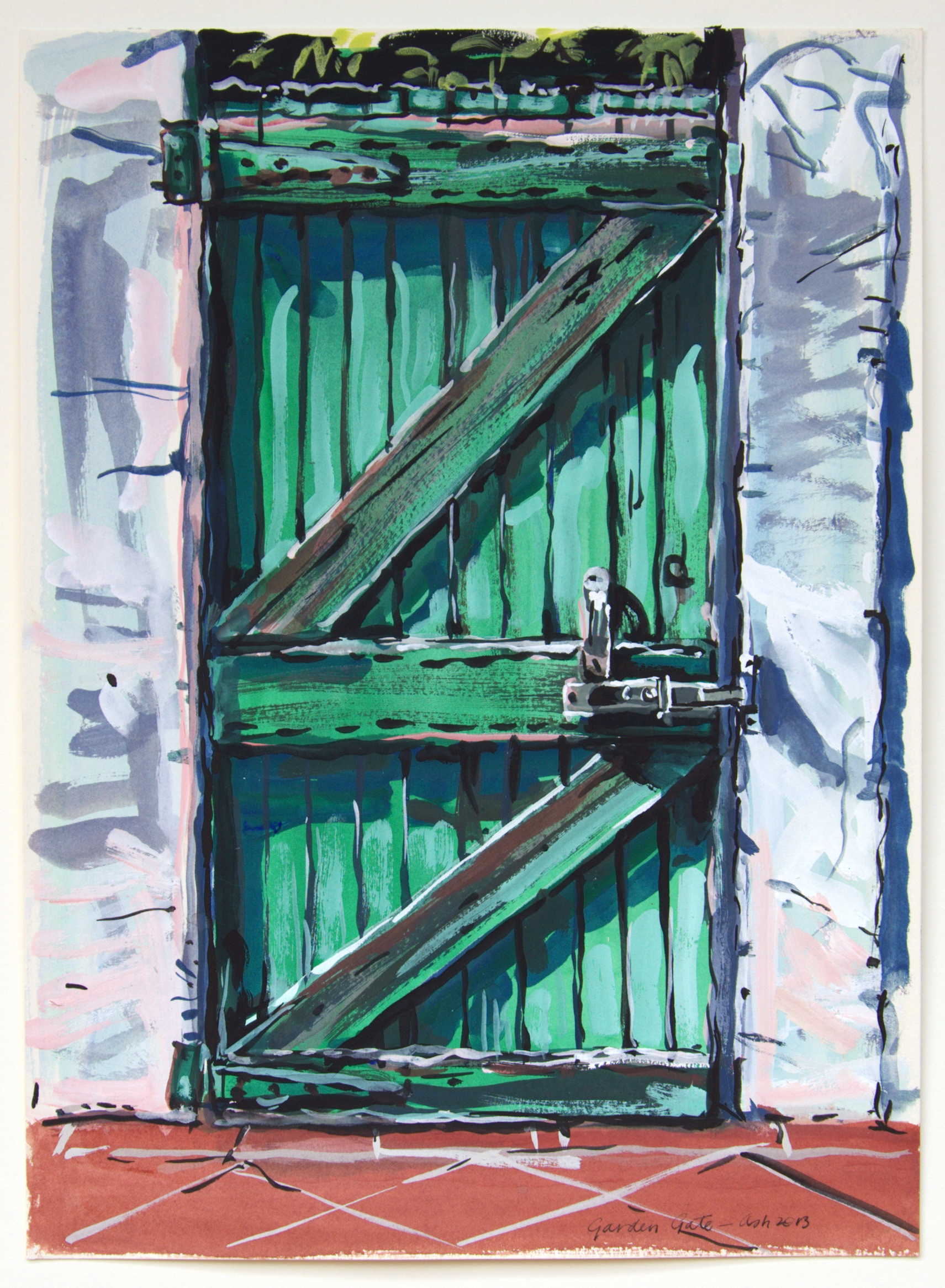 Garden Gate , 2013, gouache on paper