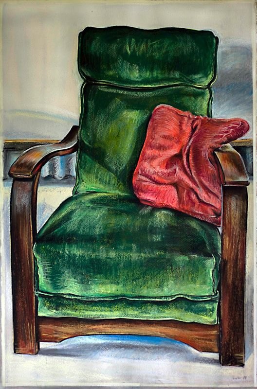 Green Chair , 2012, gouache on paper